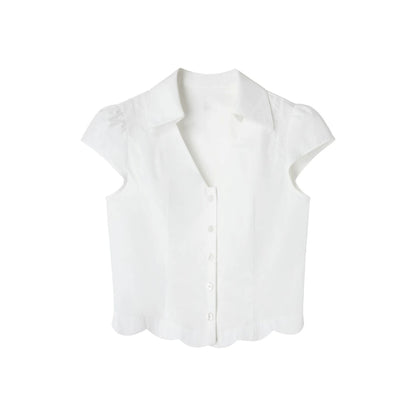 Petal Wave Hem Blouse