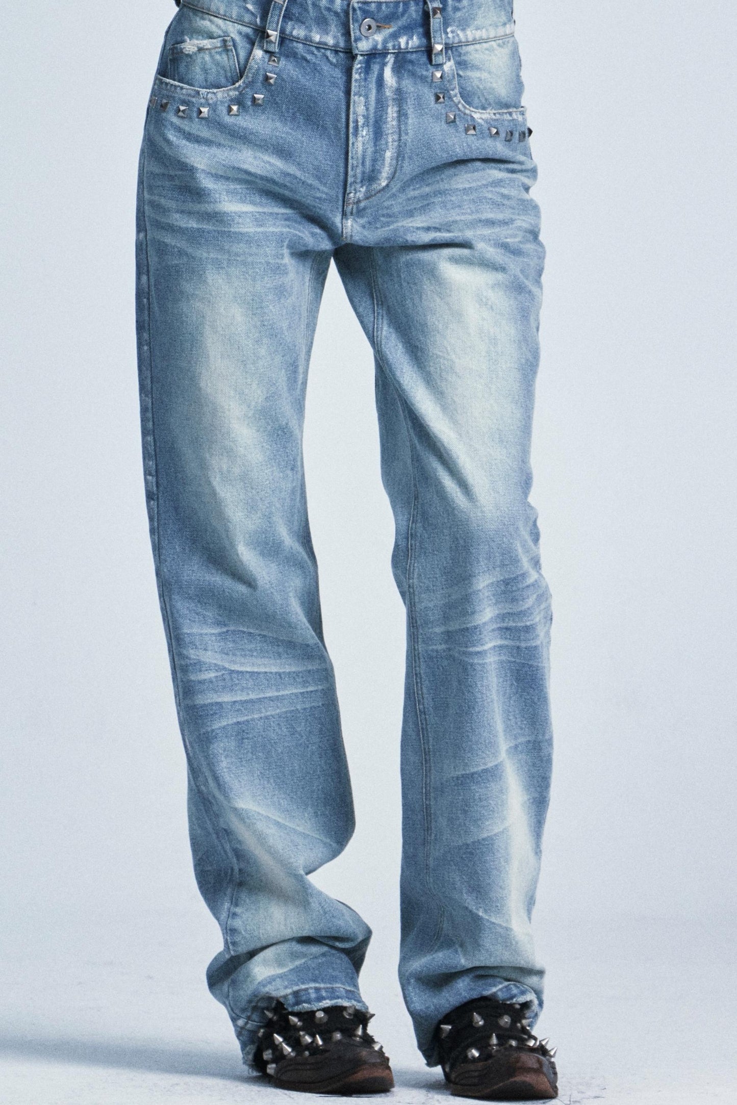 Vintage Washed Distressed Jeans Pants