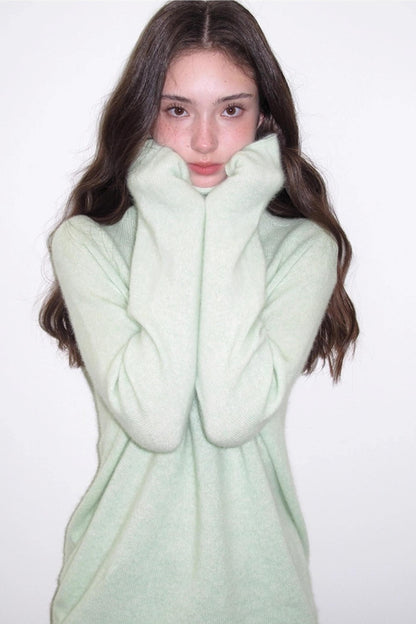Superfine Wool Mint Sweater