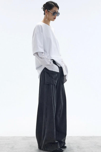 White Striped Crew Neck T-Shirt