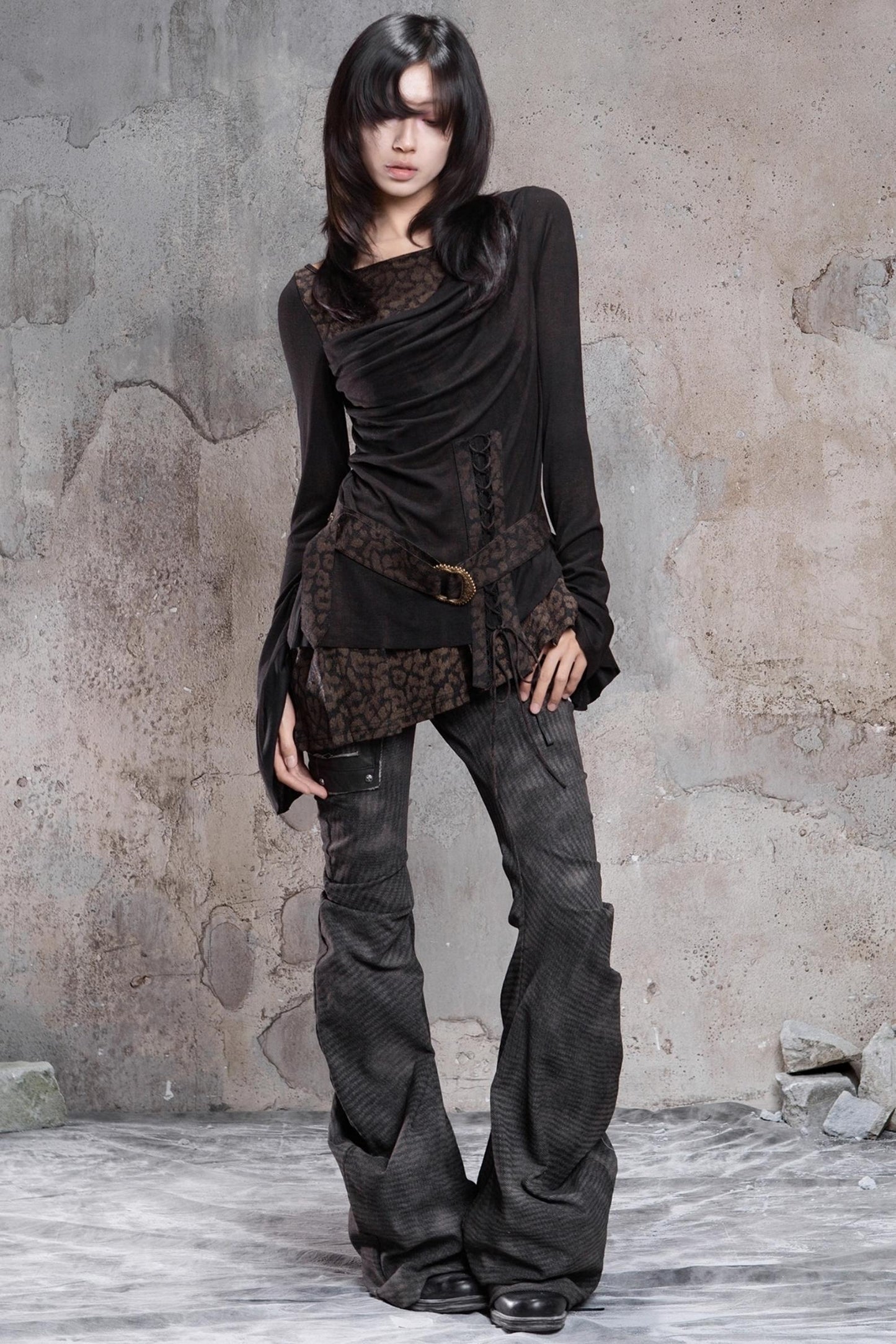 Knitted Contrast Patchwork Top