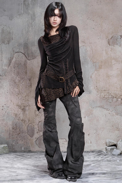 Knitted Contrast Patchwork Top