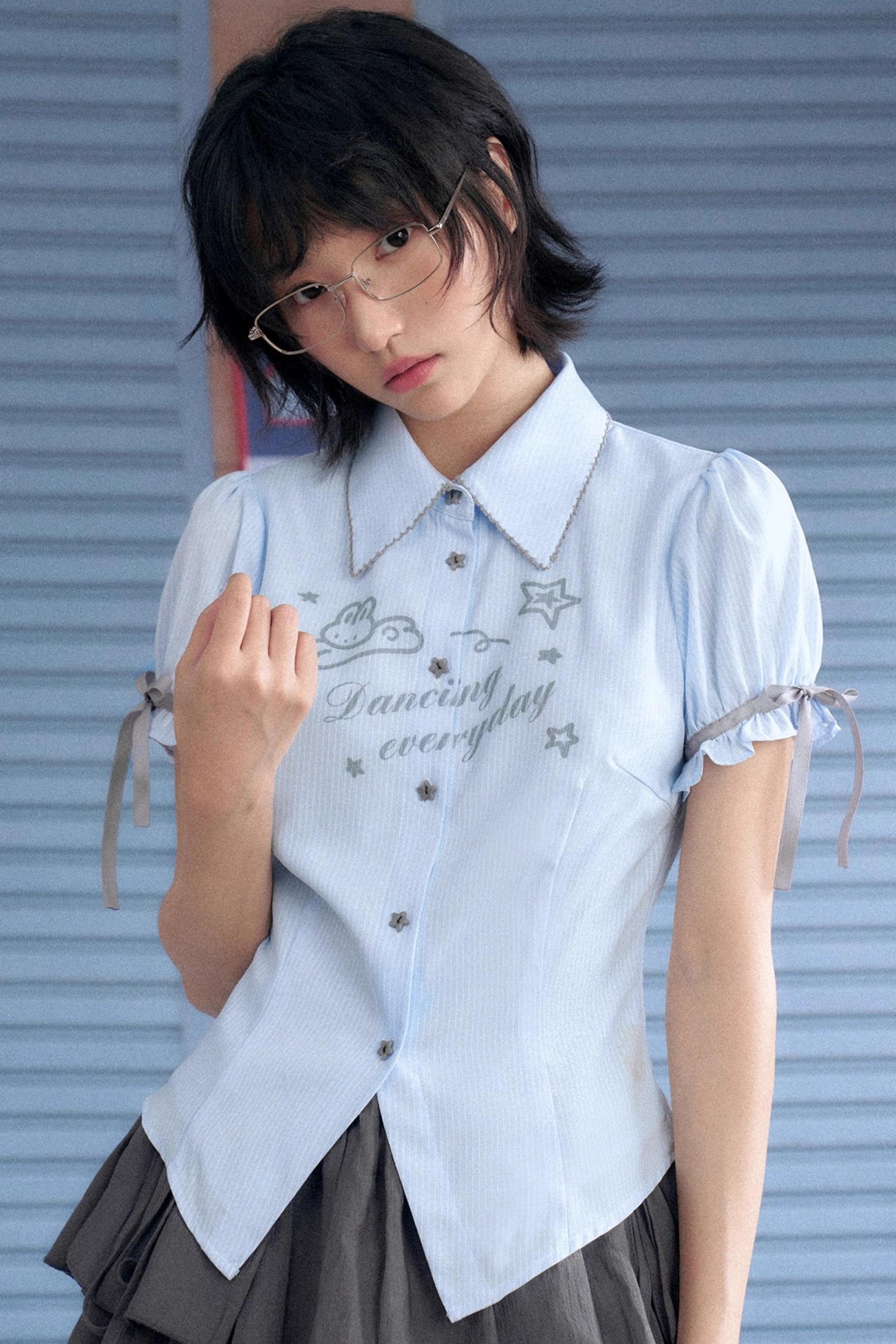 Blue Bunny Collar Shirt