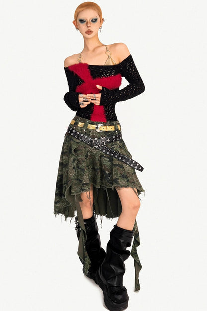 Autumn Camo Denim Skirt