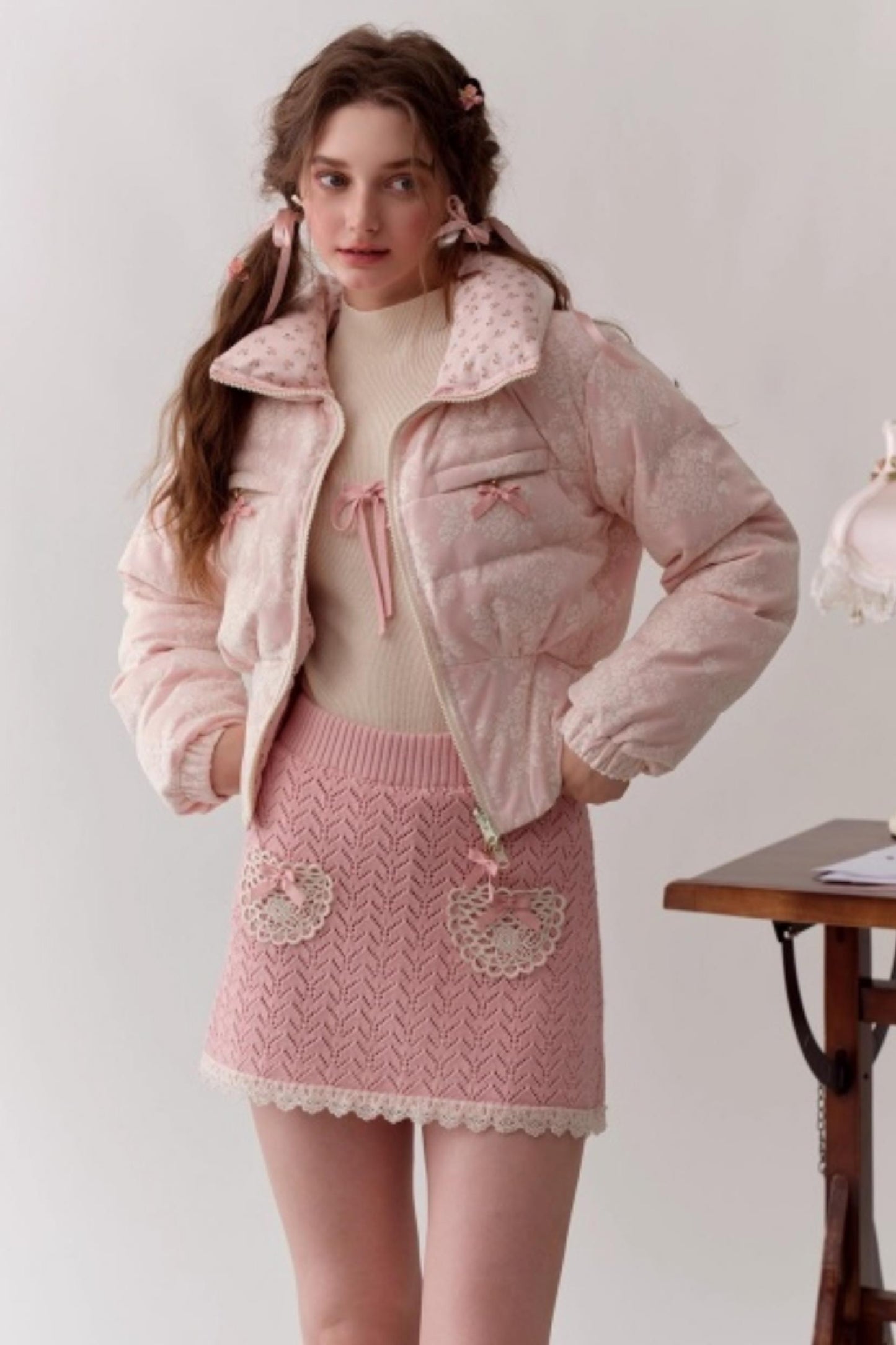 Lacemade Knit Sweater Skirt Set