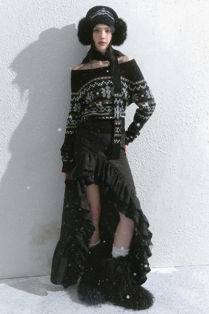 High-Waisted Slimming Long Skirt