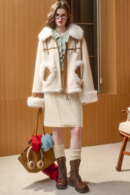 Fluffy Woolen Warm Skirt