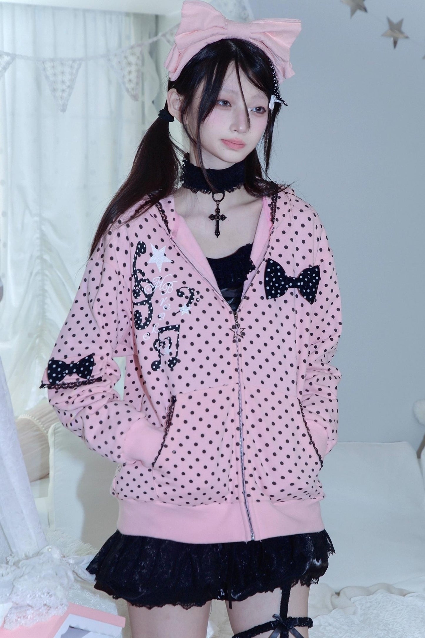 Velvet Polka Dot Sweatshirt