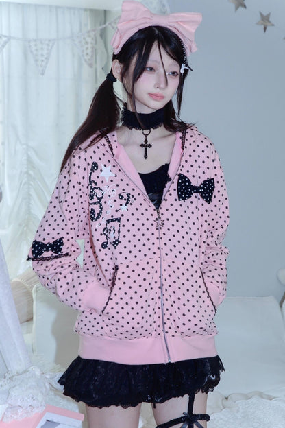 Velvet Polka Dot Sweatshirt