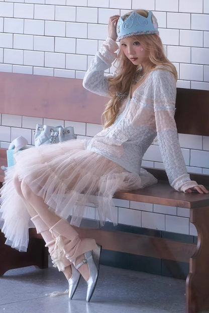 Peach Pink Puffy Skirt