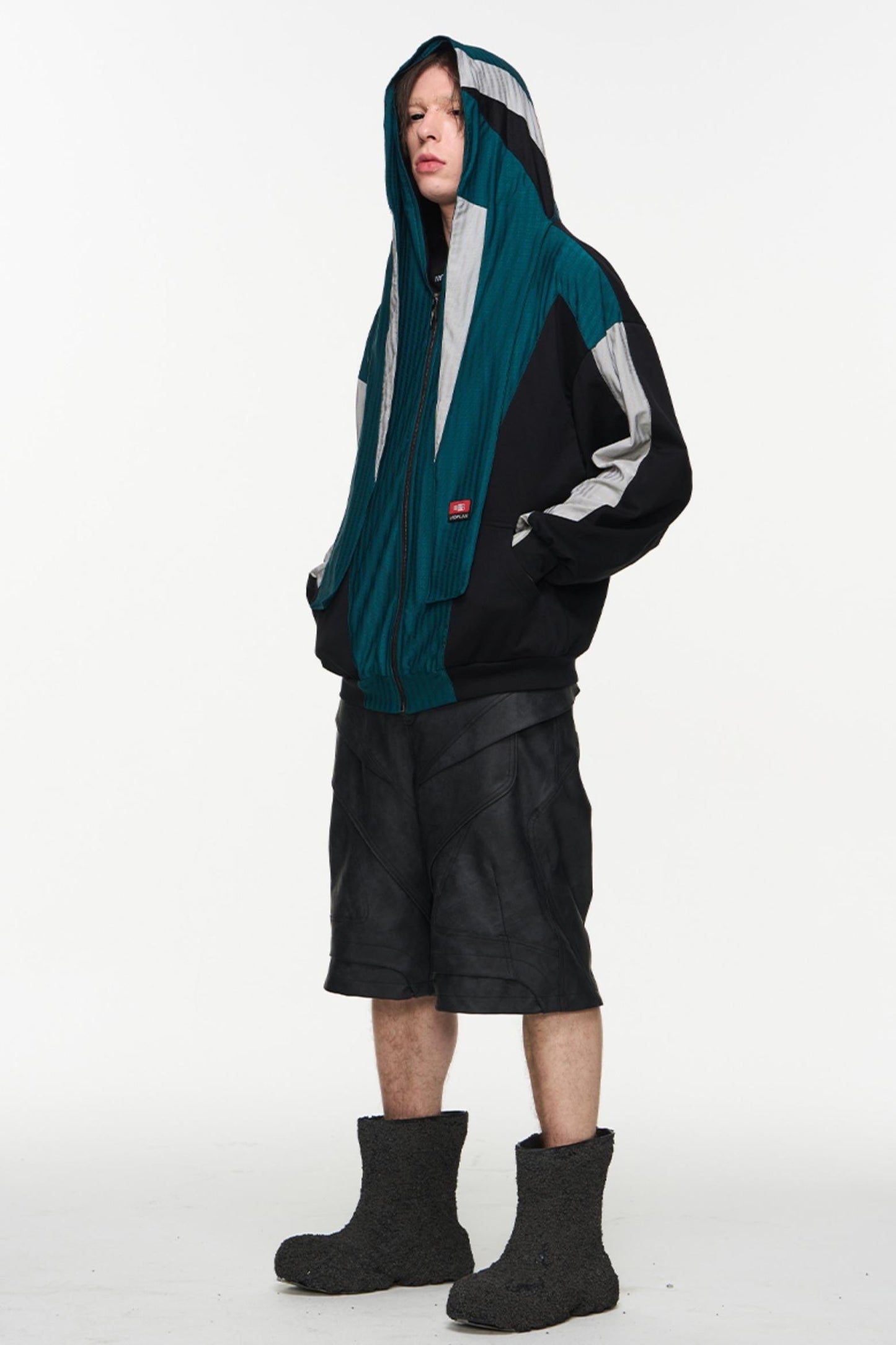 Patchwork Leather Shorts