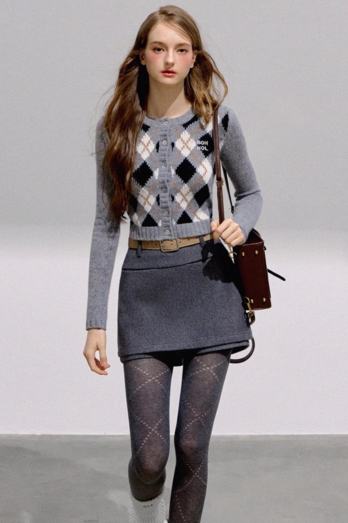 High-End Wool Tweed Skirt