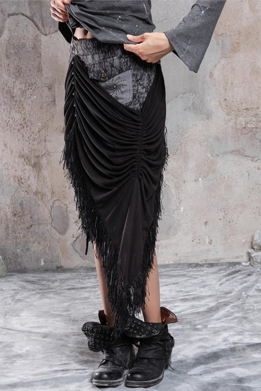 Patchwork Knit Skirt