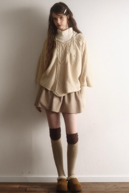 Artist-Created Retro Woolen Skirt