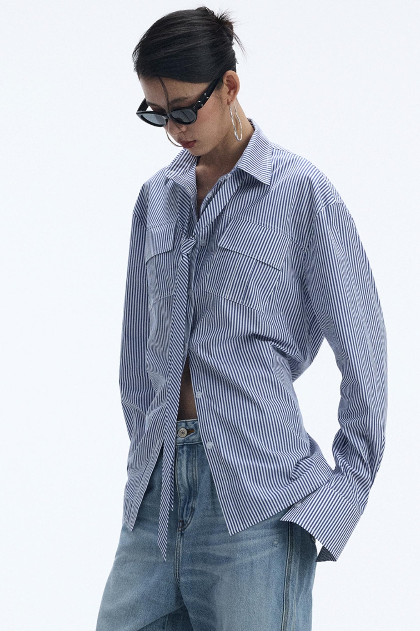 Blue And White Stripe Shirt