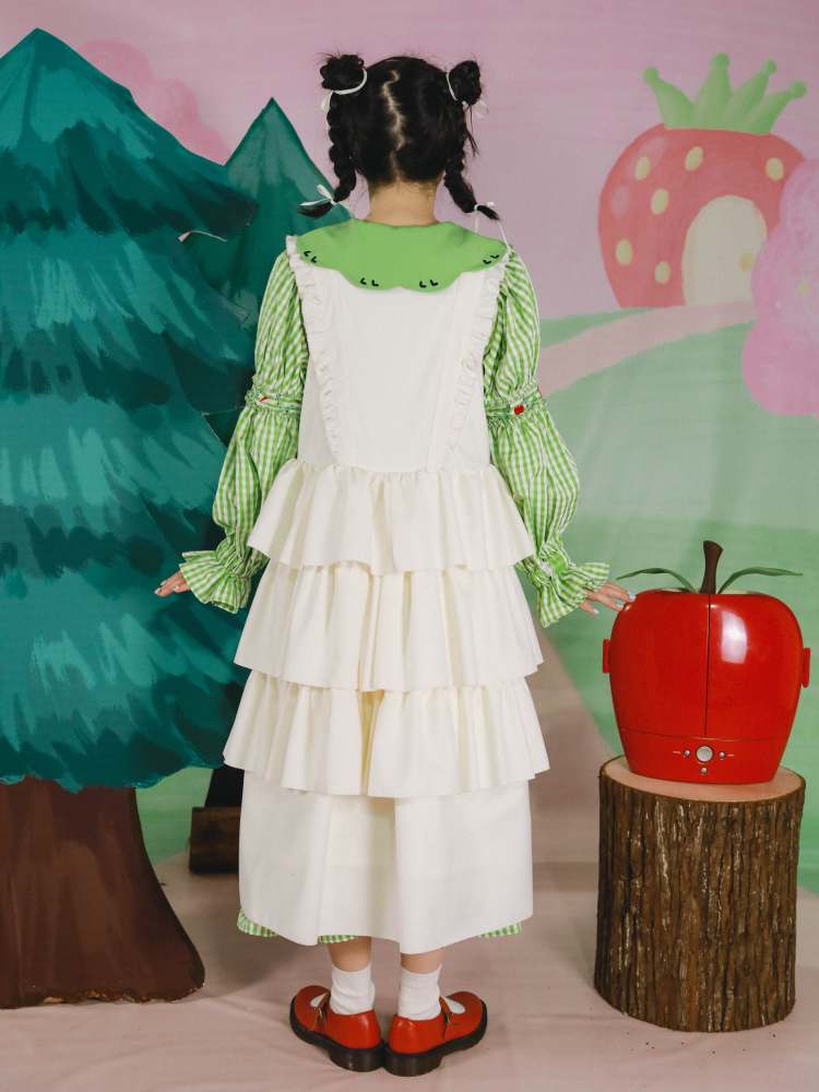 Cat Embroidery Lolita Apron Style Dress