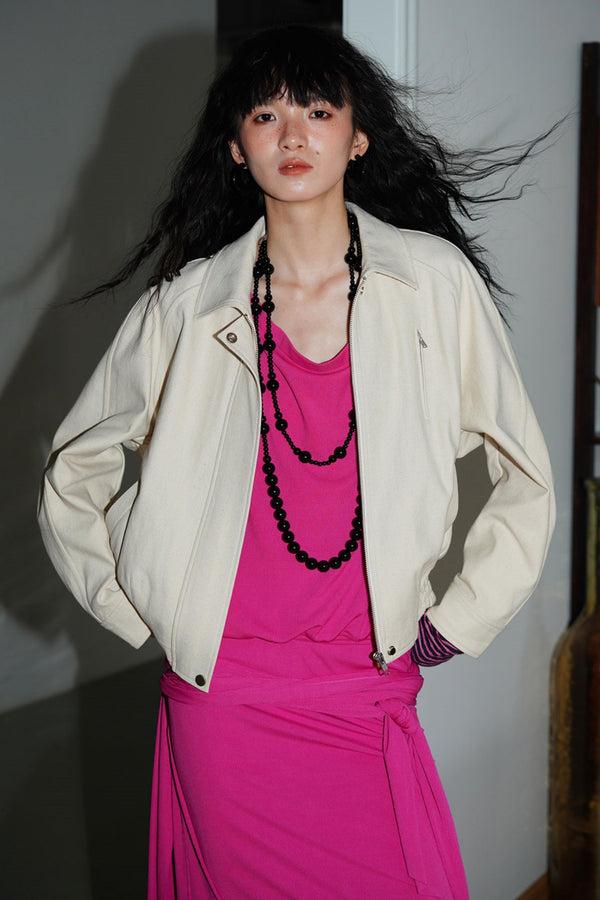 Solid Retro Short Casual Jacket