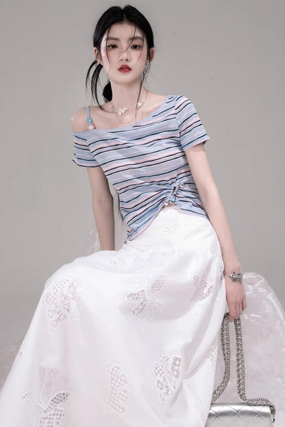 Twisted Stripe Raglan Tee