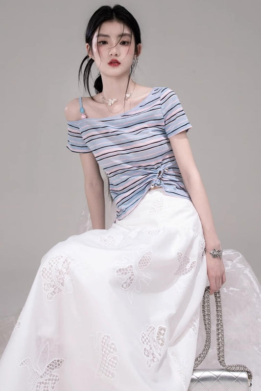 Twisted Stripe Raglan Tee