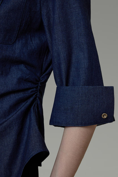 Dark Blue Slim-Fit Shirt