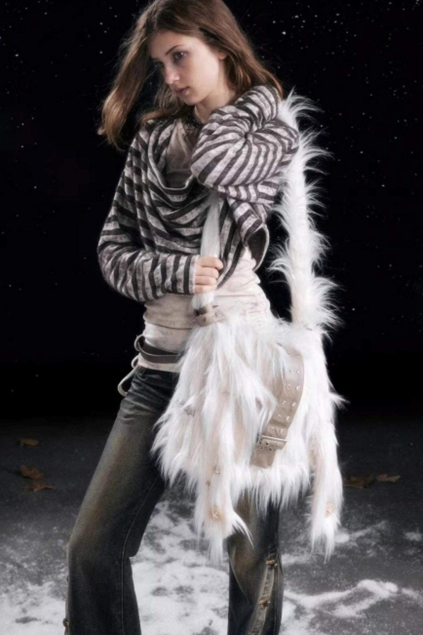 Punk Rabbit Ear Furry Bag