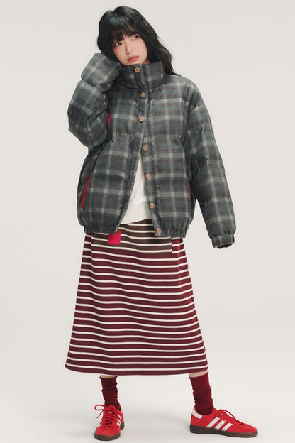 Colorful Embroidery Plaid Jacket