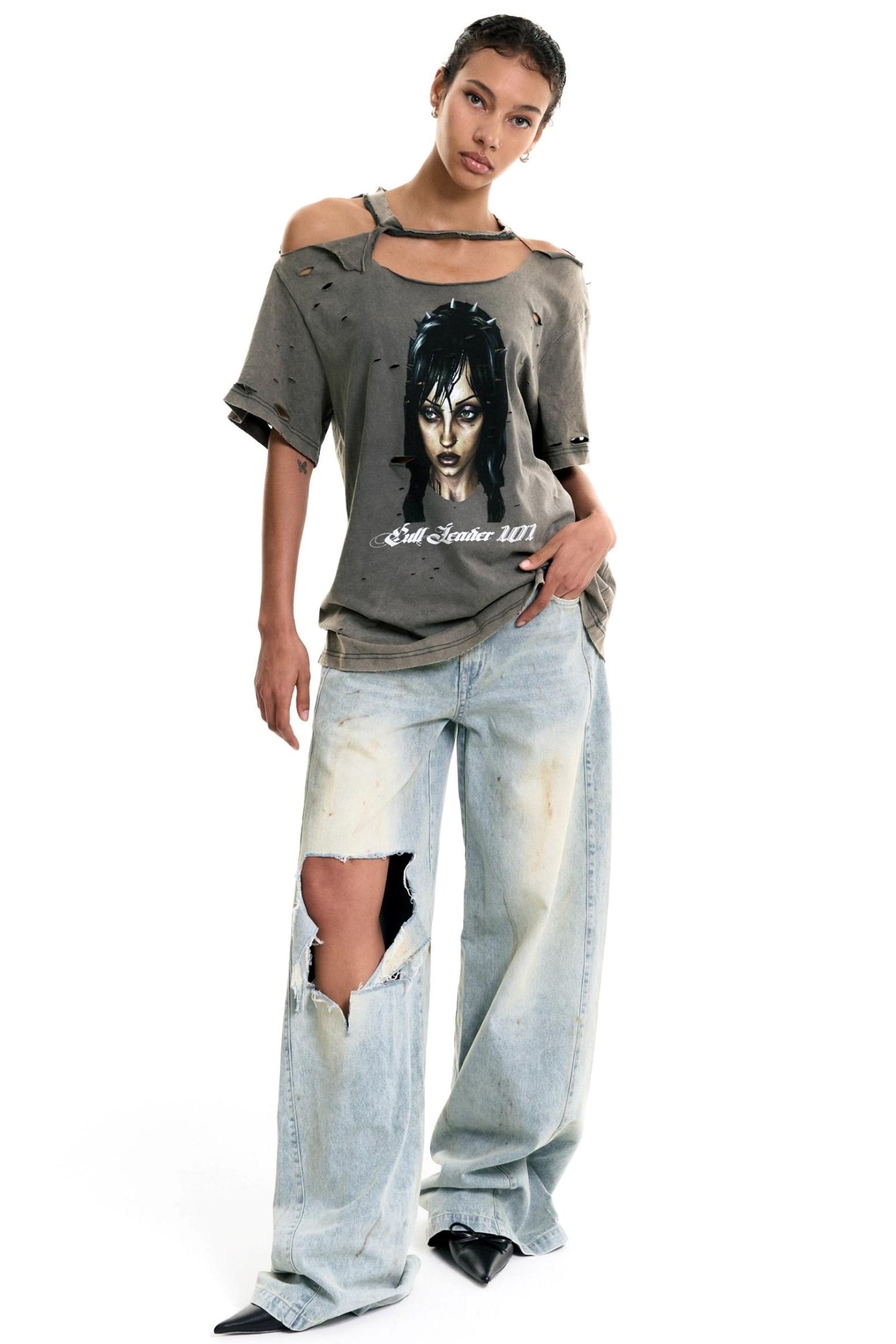 Spoiled Aesthetic Distressed Baggy T-shirt