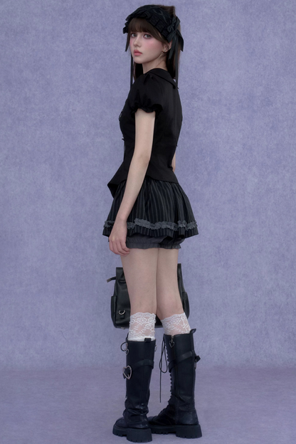 Dark Princess Puff Sleeve Blouse Set-Up