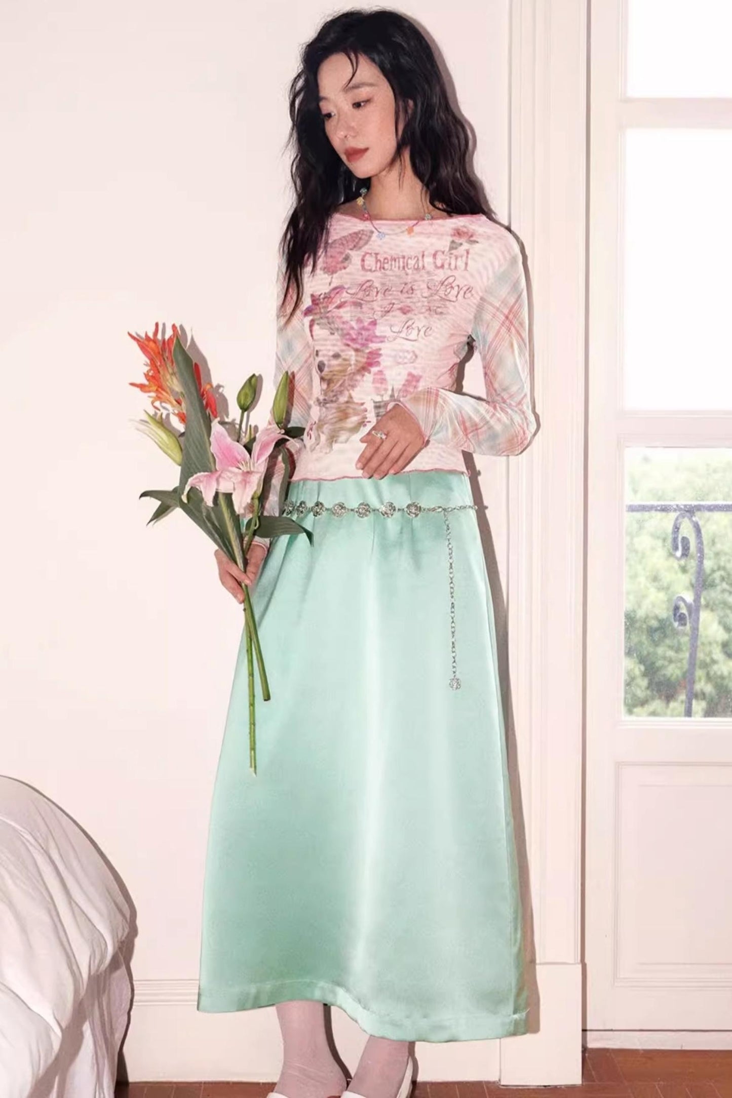 Puppy Pictorial Mesh Top