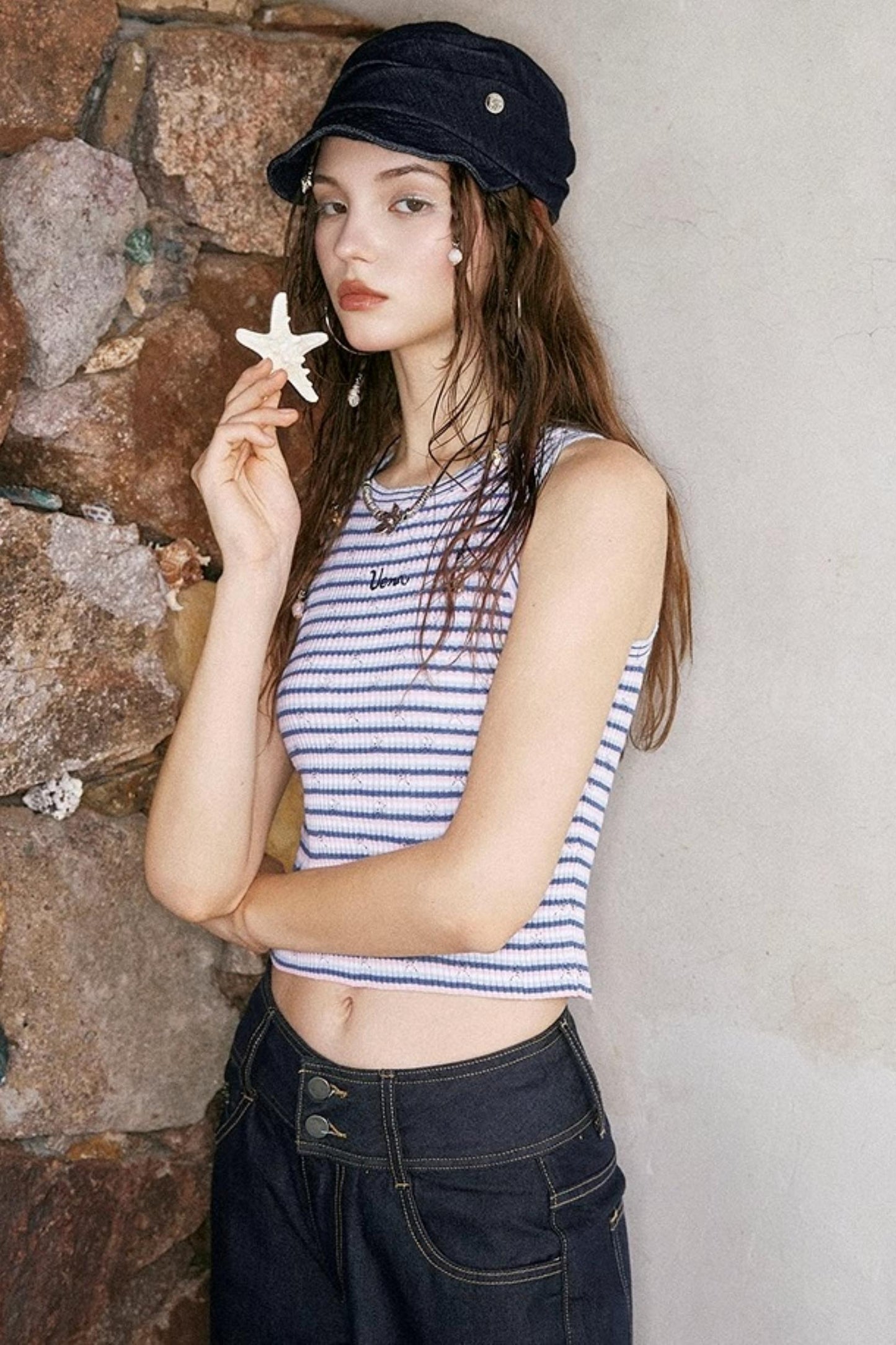 Textured Striped Knit Camisole