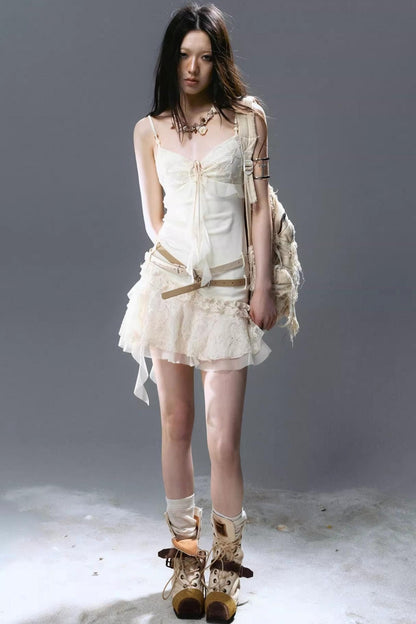 Mystic Pleated Ruffle Dress