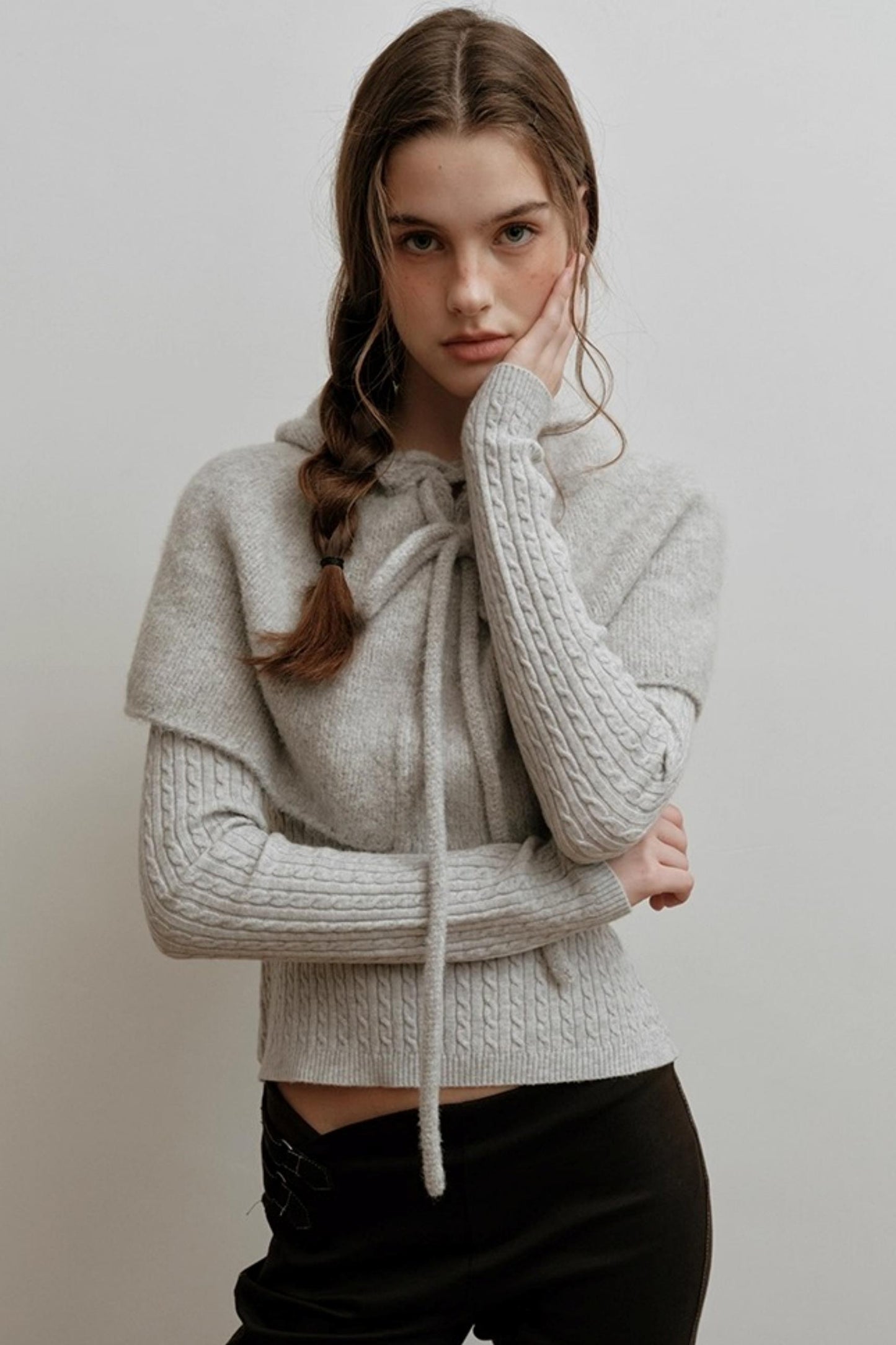Pearl Gray Knit Cape