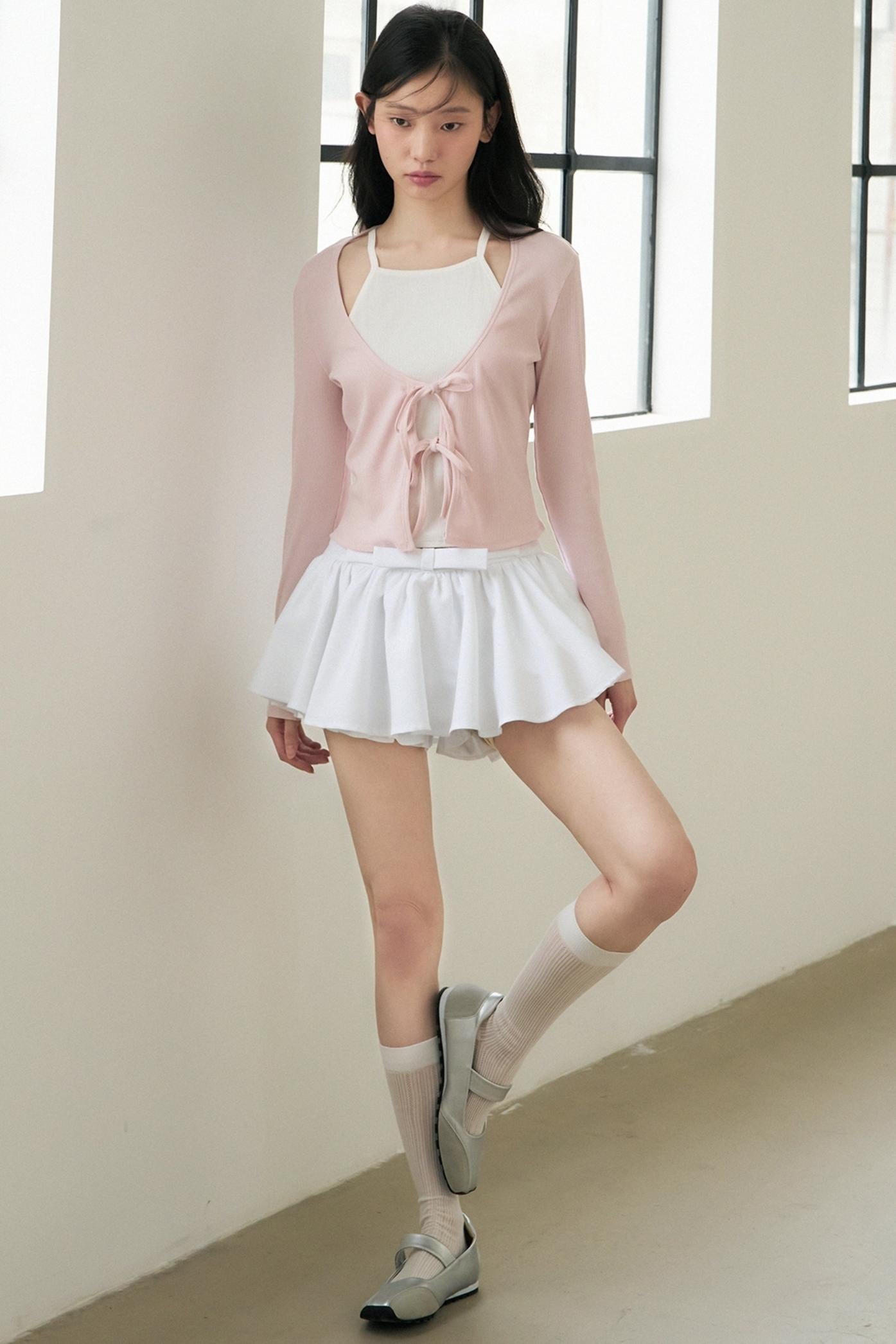 Satin Pleated Mini Skirt