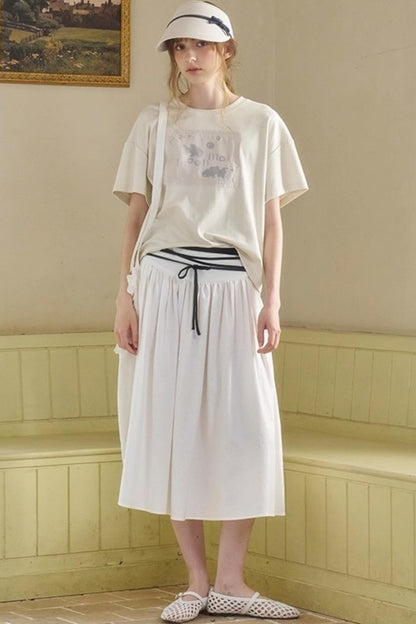 Retro Loose A-Line Stripe Skirt