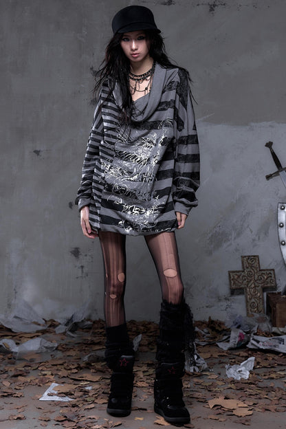 Shibuya Striped Batwing Top