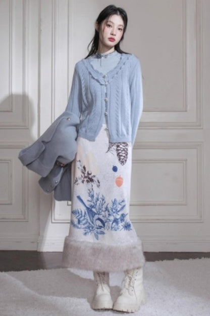 Winter Night Snow Plush Skirt