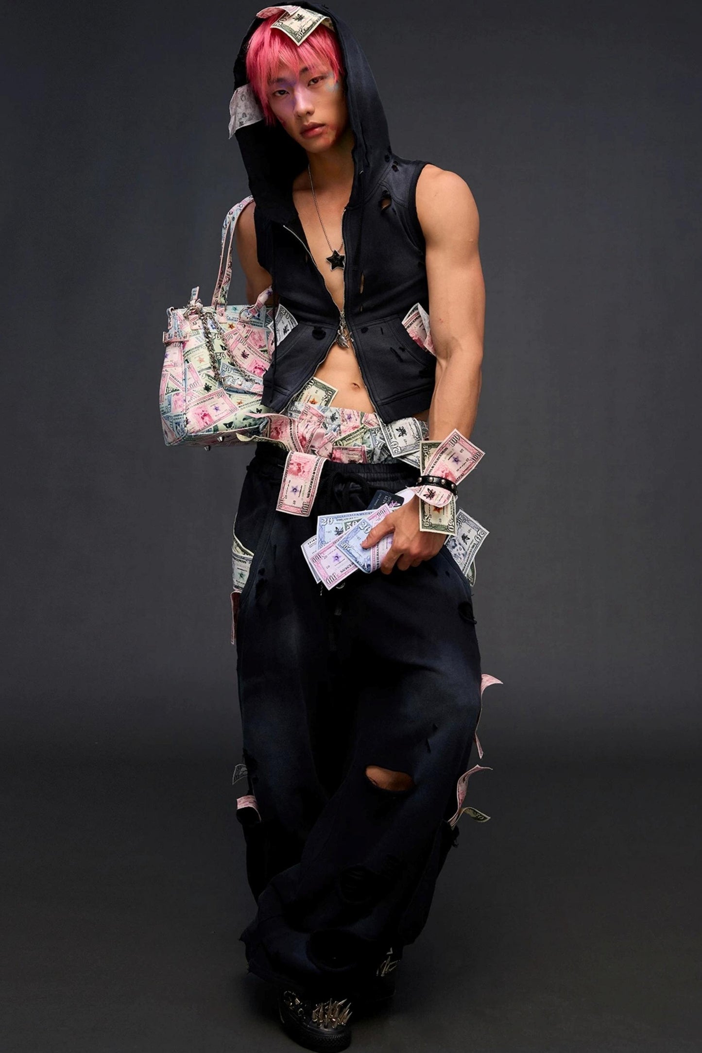 Money Printed Cargo Pants