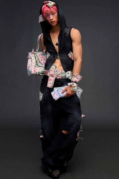 Money Printed Cargo Pants