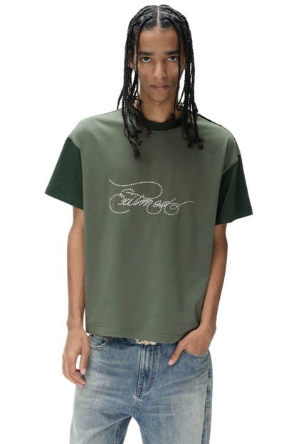 Exitmode Retro Distressed Floral Embroidery T-Shirt