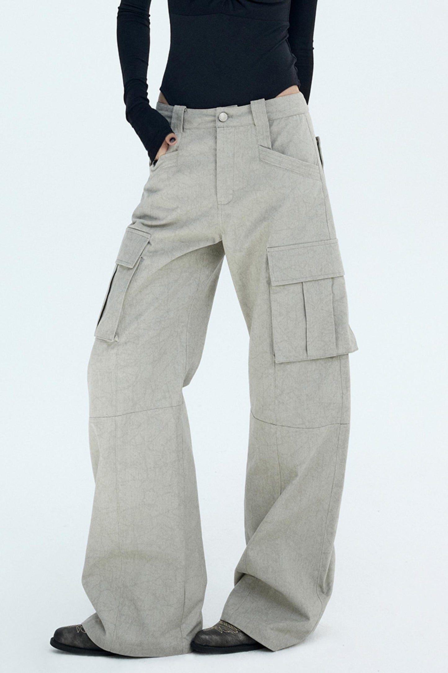 Retro Distressed Glacier Cargo Pants