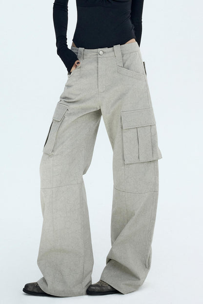 Retro Distressed Glacier Cargo Pants