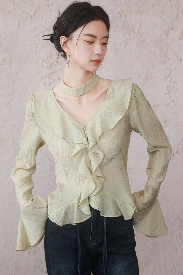 Malt Yellow Ruffle Top