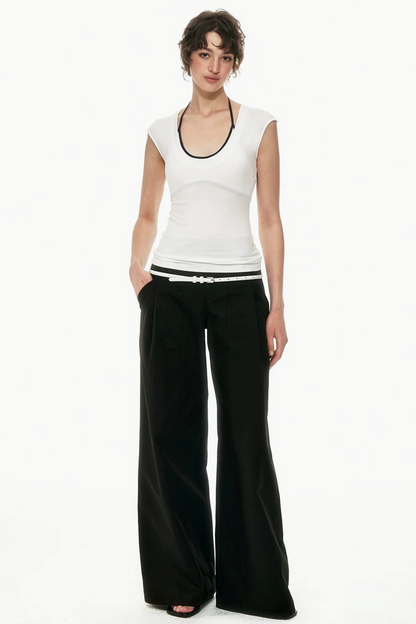 Viscose V-Neck Sleeveless Top