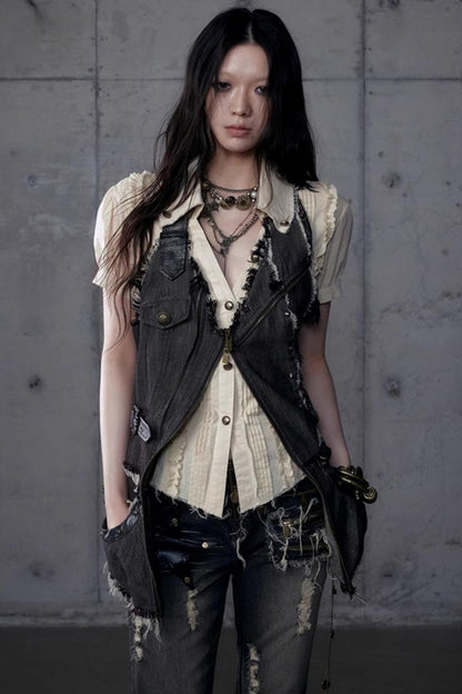 Workwear Waist Denim Vest