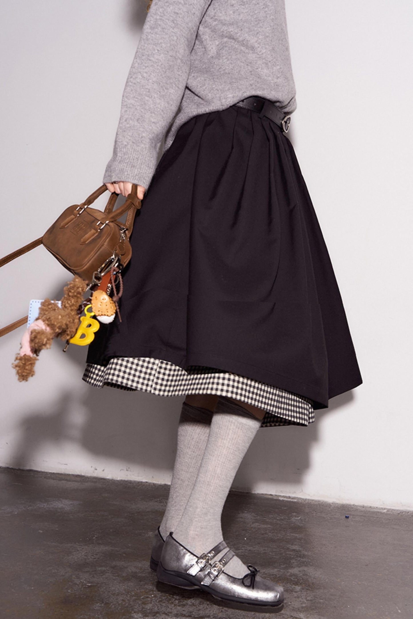 Black & White Winter Swing Skirt