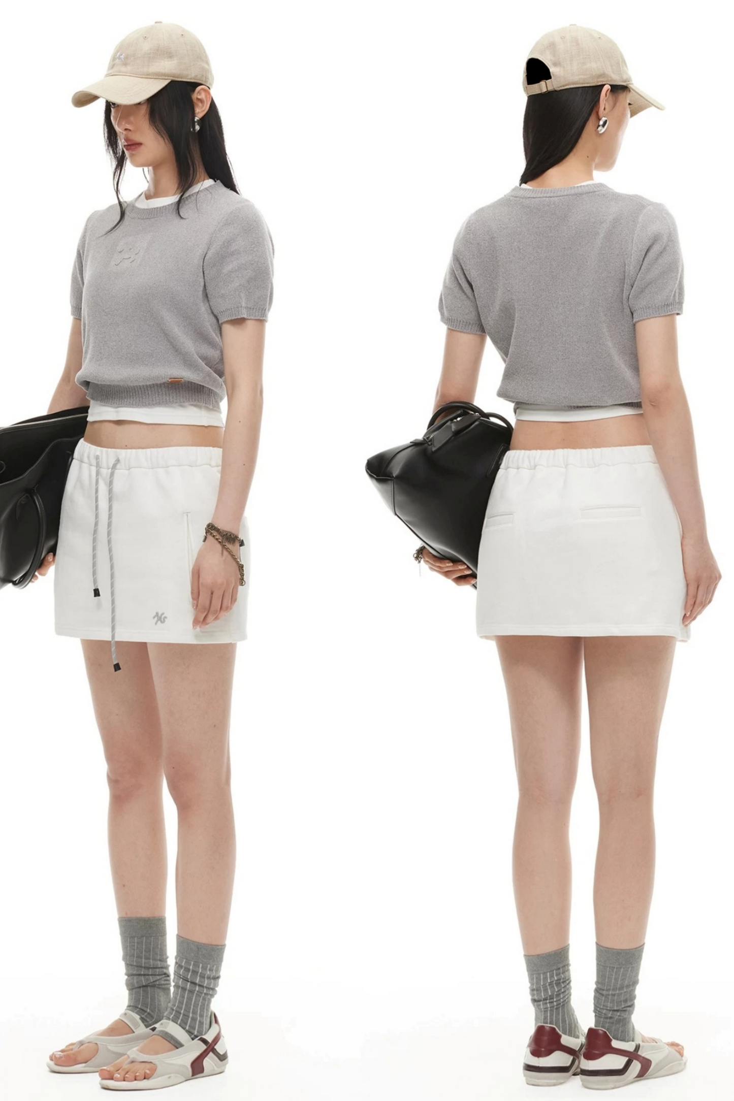 Cotton A-Line Drawstring Skirt