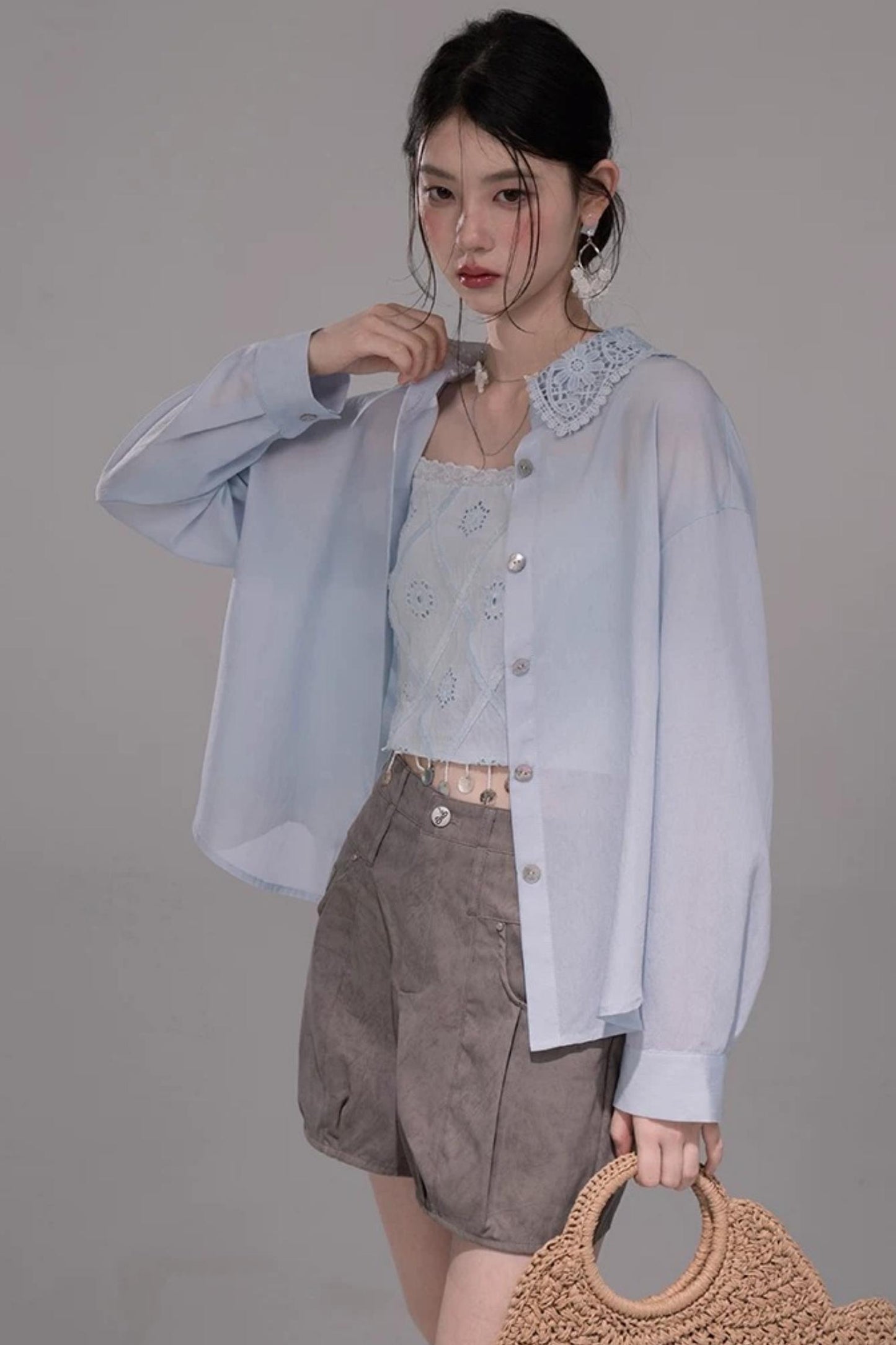 Light Mist Embroidery Vest Set