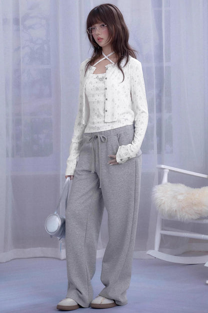 Angel Black & White Bear Print Cardigan Set-Up