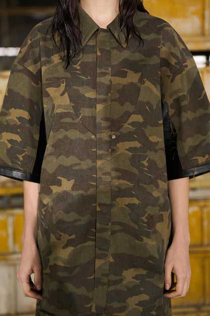 Leather Patchwork Shirt