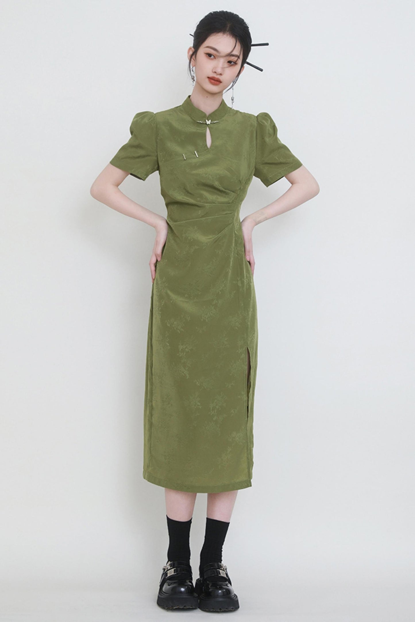 Plum Jacquard Tencel Dress